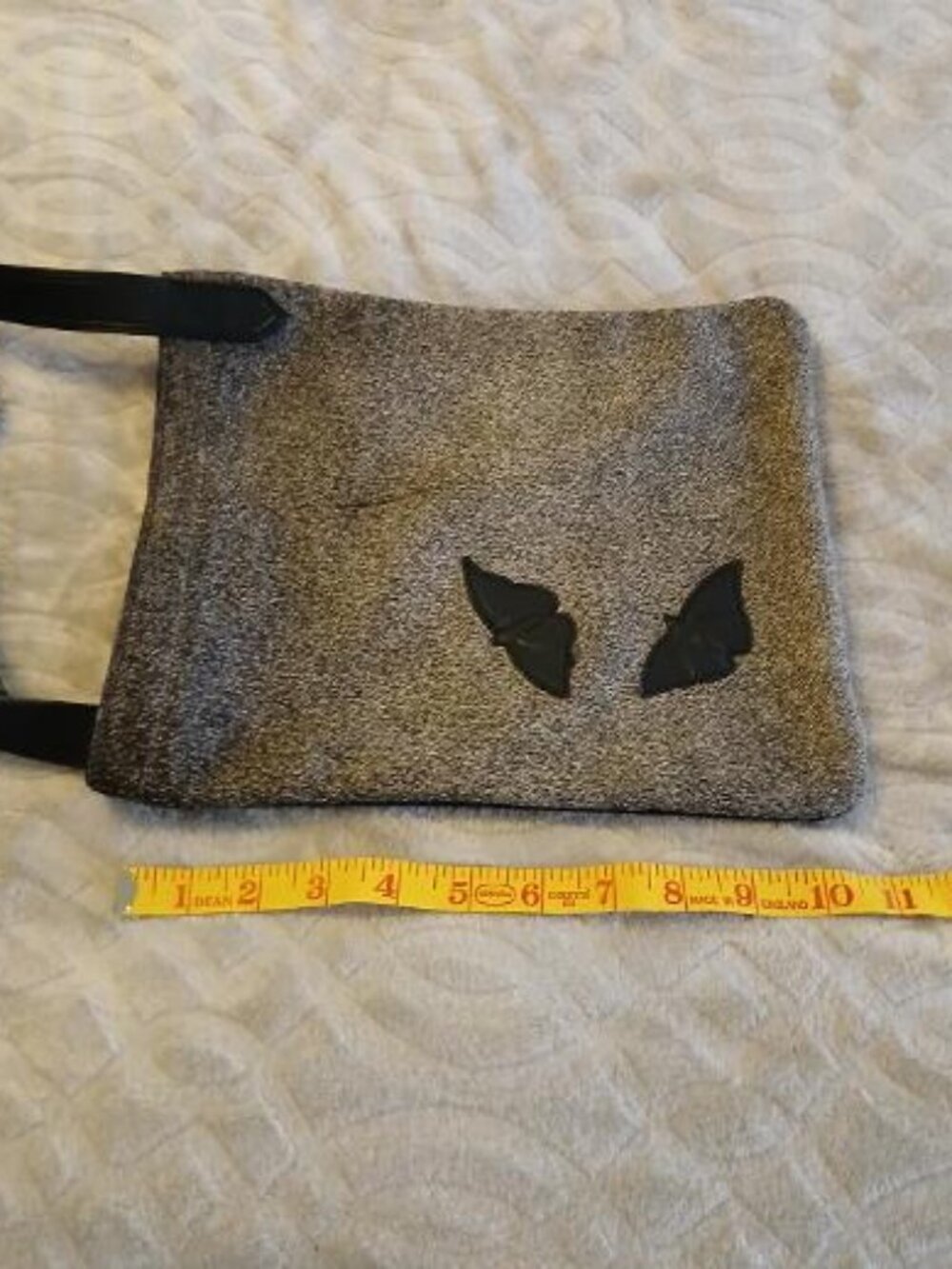Hobo slim mail bag type purse made from animal hide/hair with 2 butterflies